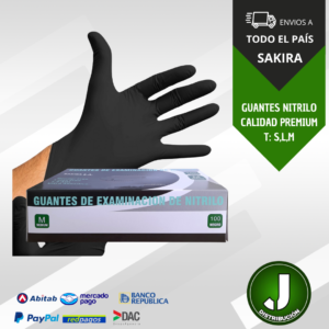 Guantes nitrilo negro x100 uni