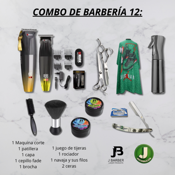 Combo de barbería Wmark 12