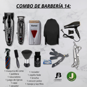 Combo de barbería Kemei 14