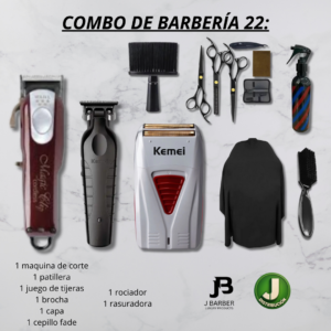 Combo de barbería Wahl y kemei 22