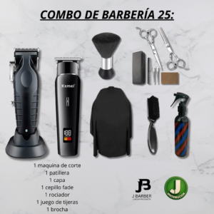 Combo de barbería Kemei 25