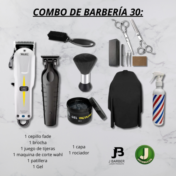 Combo de barbería Wahl y Kemei 30
