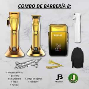 Combo de barbería Kemei 8
